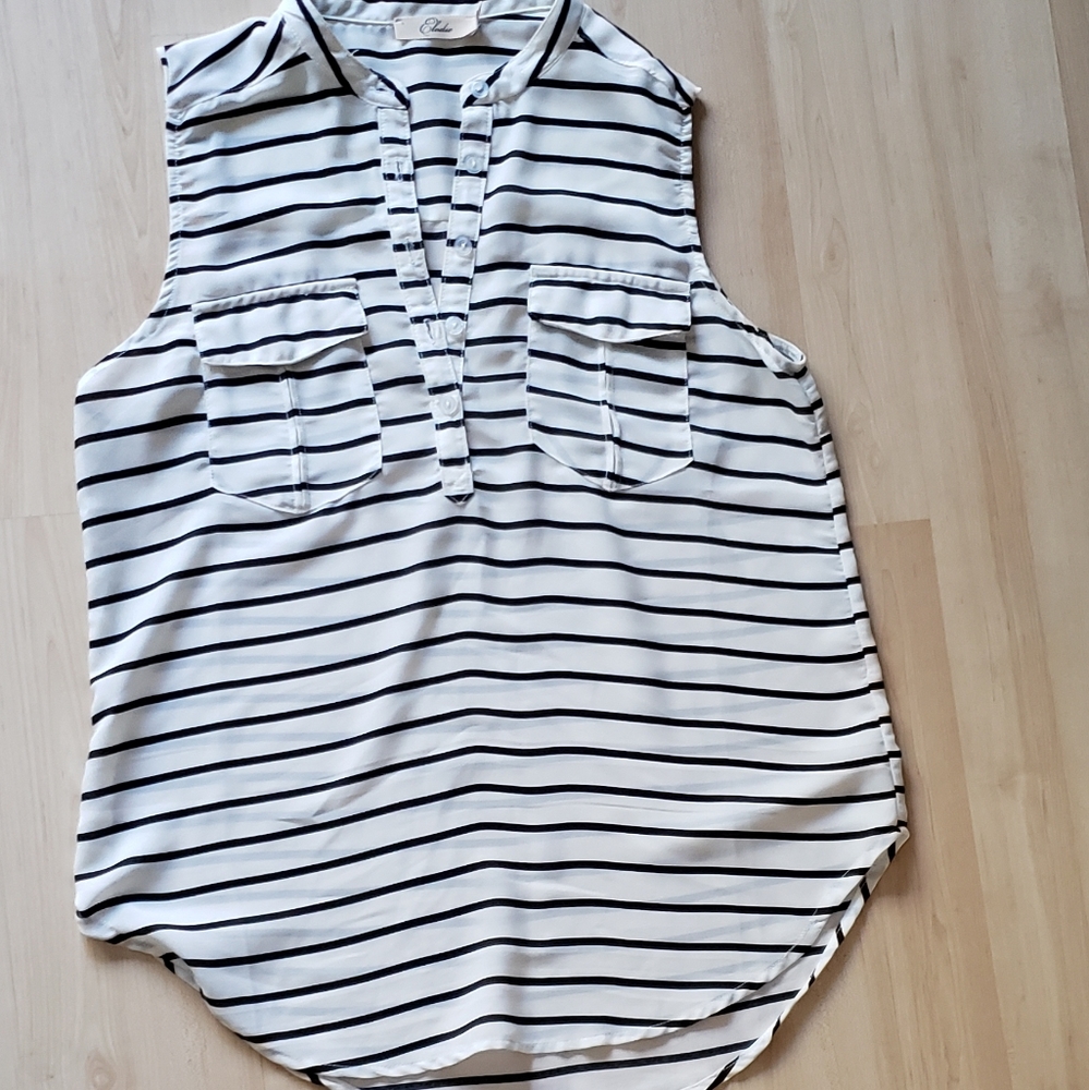 Striped Sleeveless Blouse